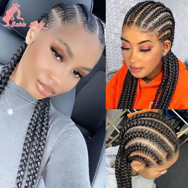 Synthetic Full Lace Cornrow Box Braided Wig 36