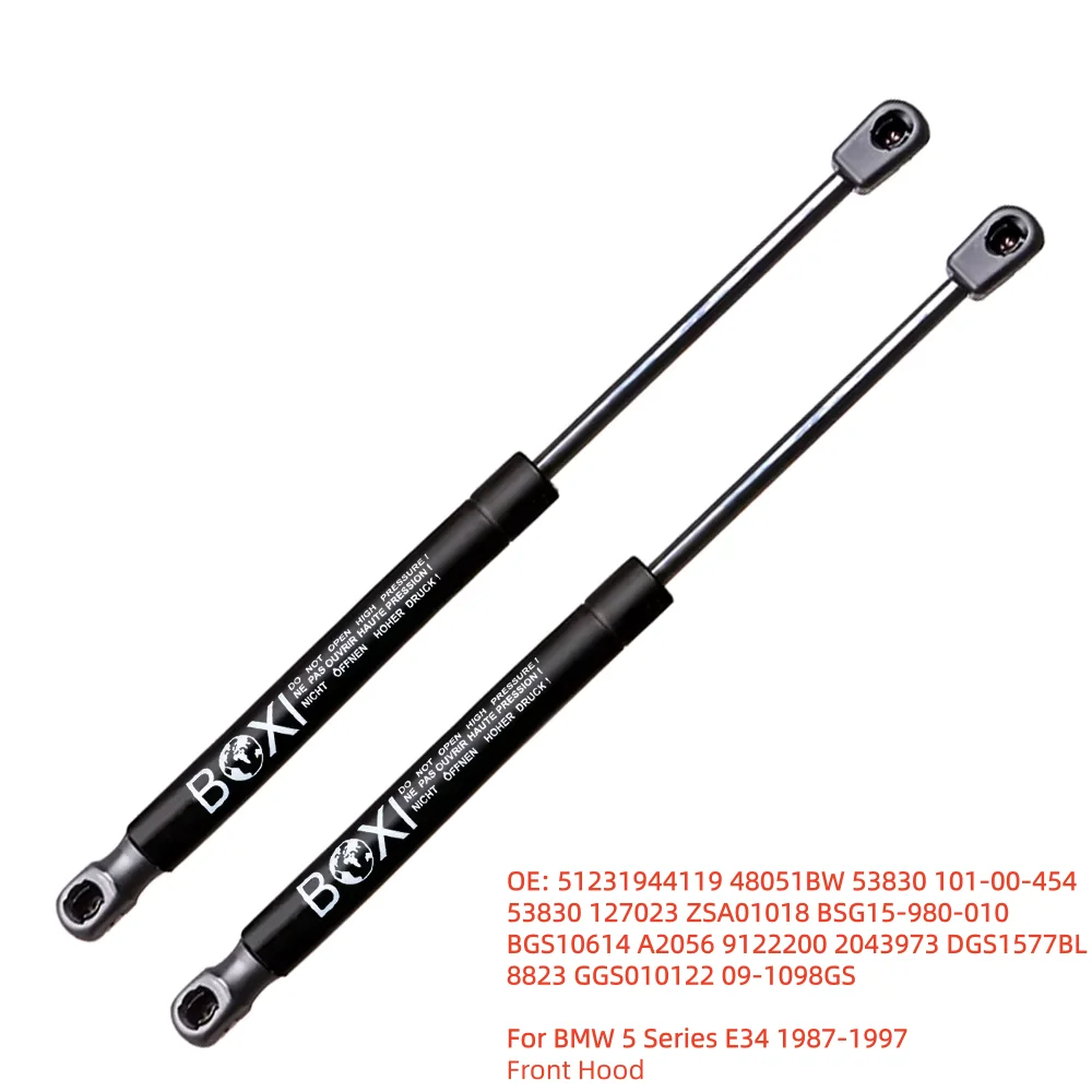 

BOXI 2pcs Front Bonnet Shocks Gas Springs Lift Supports For BMW 5 Series E34 1987 - 1997 51231944119 48051BW Lift Struts
