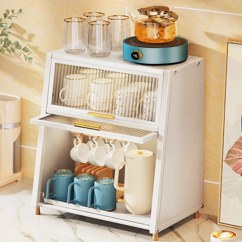 Kitchen storage rack, cup dustproof storage rack, pull-out dishware, tableware, cups, water cups, tea, storage cabinet