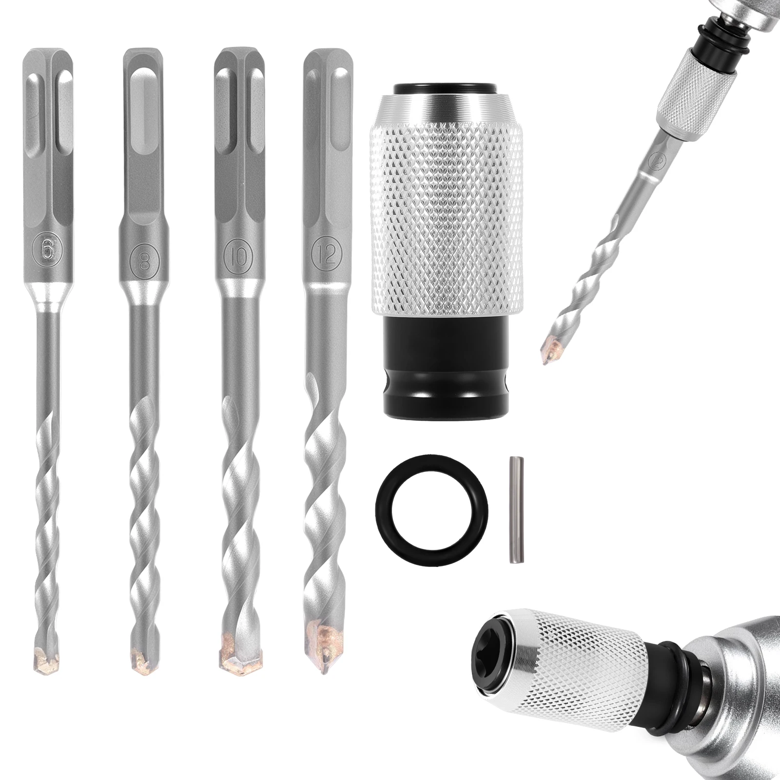 

1 set Electric Drill Wrench To Electric Hammer Convert Adapter Transform Electric Wrench To Hammer For Home Repairs Drilling