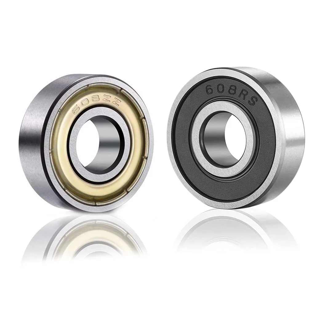10PCS 608 2RS /608ZZ Ball Bearings – Bearing Steel and Double Rubber Sealed Miniature Deep Groove Ball Bearings