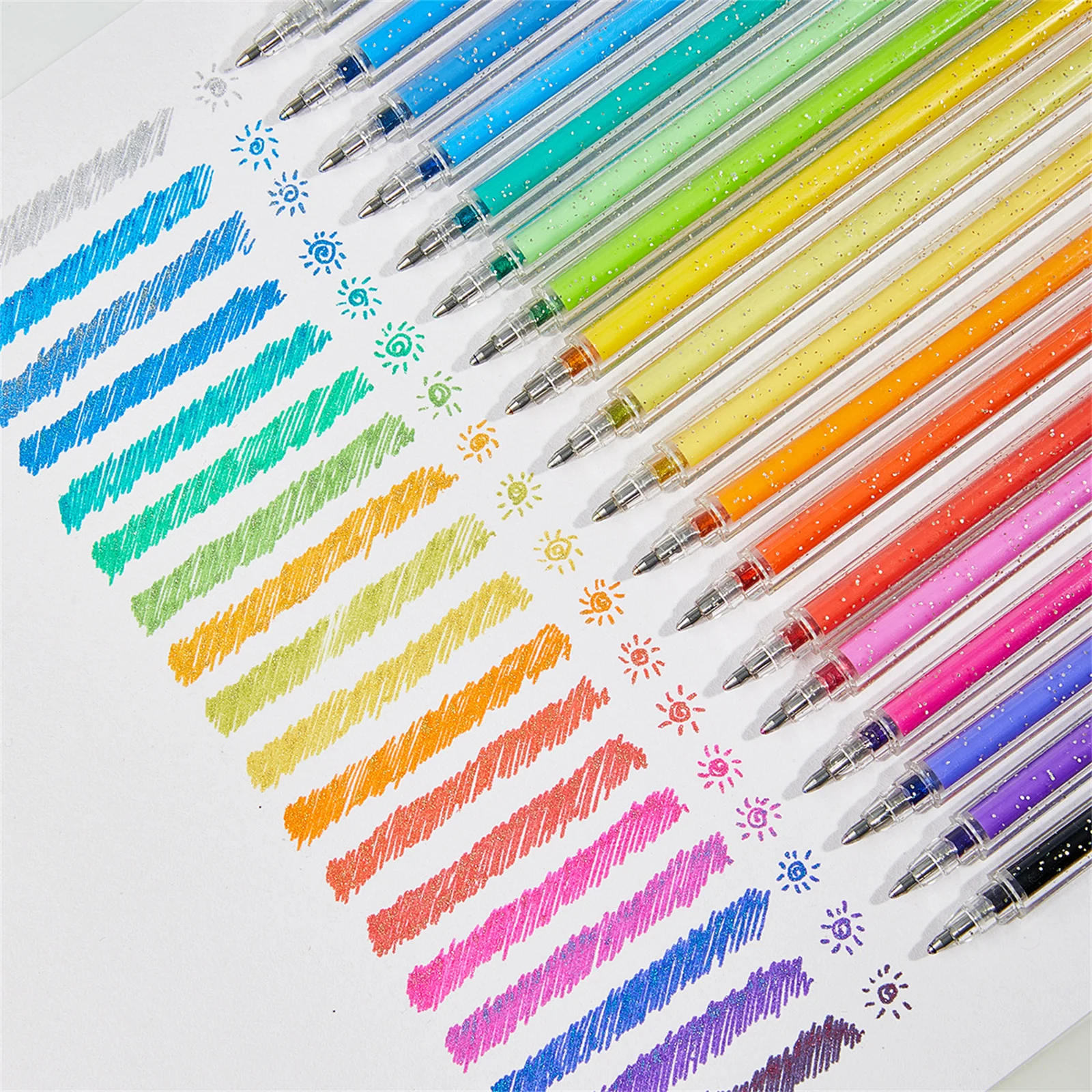 

8/12/18 Colors Glitter Gel Pen Set Stationery Iitems 1.0mm Gel Pens DIY Writing Drawing Stationery Back to School Supplies Gifts