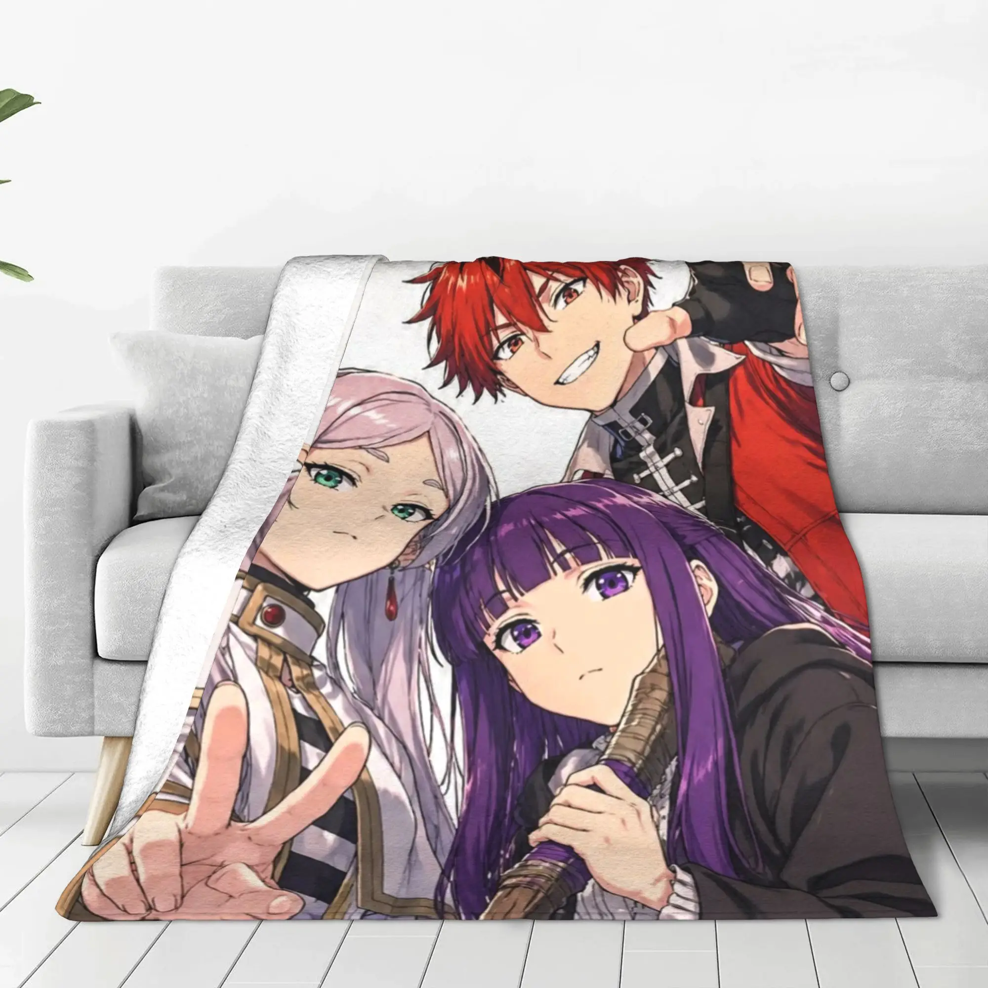 Frieren Beyond Journeys End  Blanket Autumn/Winter Breathable Ultra-Soft Throw Blankets For home  Plush Thin Quilt