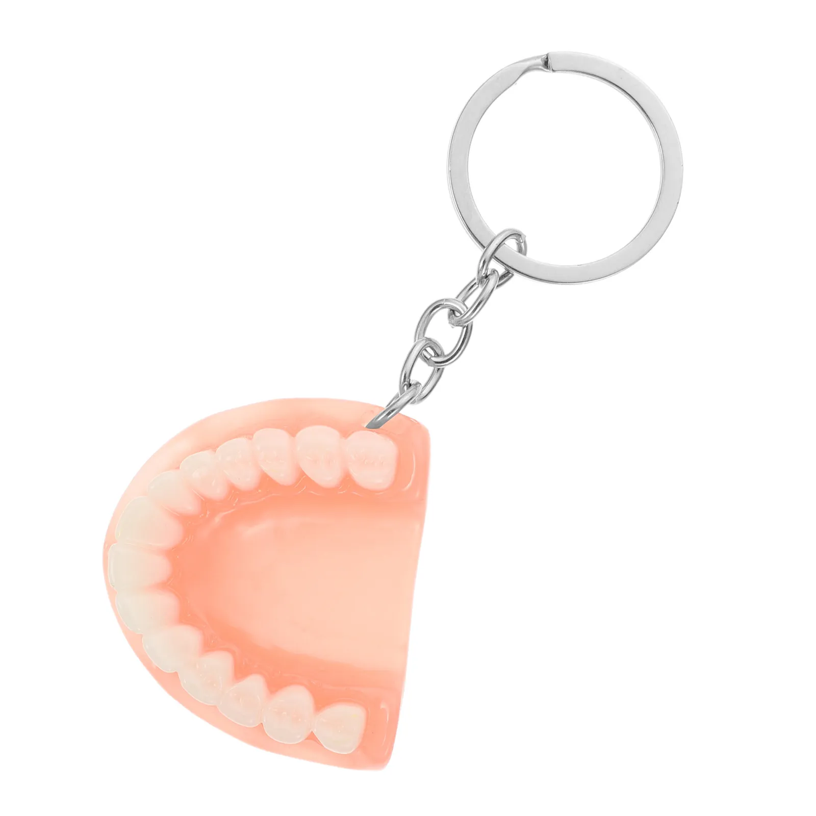 1Pcs Denture Keychain Halloween Key Lanyard Resin Spoof Denture Key Ring Creative Funny Hanging Keychain Party Dance Decor