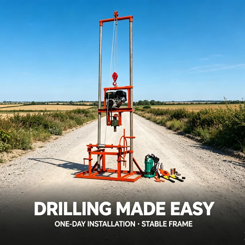 Customized Disassemblable Gantry Water Well Drilling Rig, Portable Drilling Machinery for Rural Field Drinking Wells