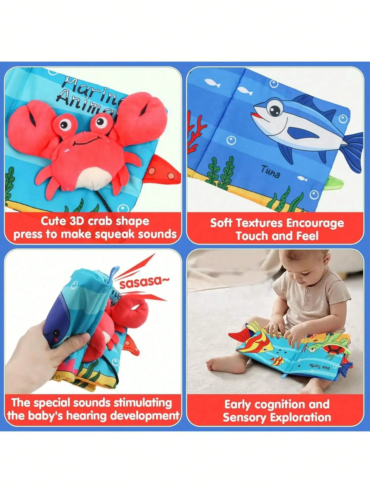 Libro de tela suave, juguetes para bebés, contraste alto, mejora la cognición colorida, desarrollo Visual, educación temprana, juguetes Montessori