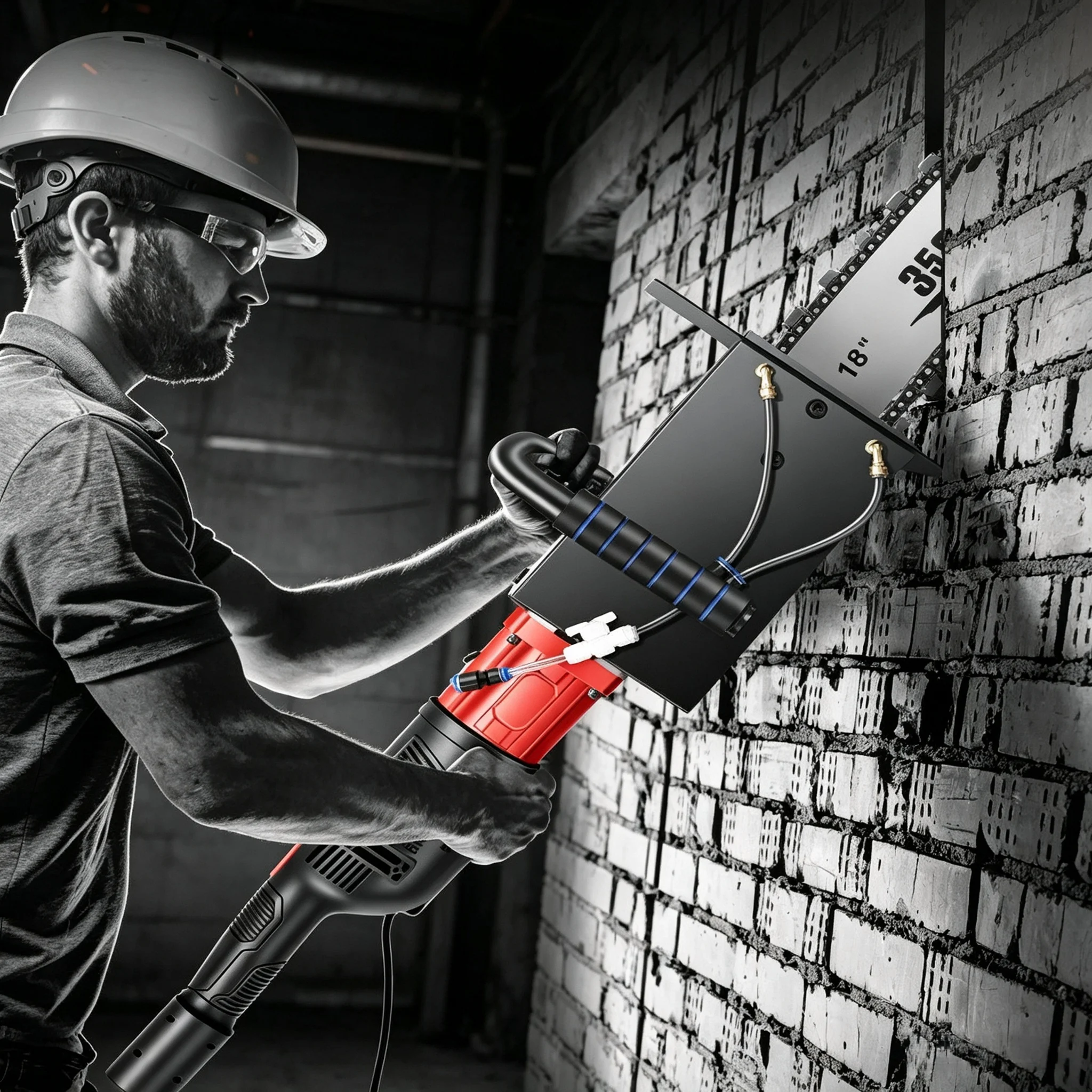 New 9800W High Power Brushless Handheld Wall Cutter, Reinforced Concrete Cutting Machine for Wall Modification & Door Opening
