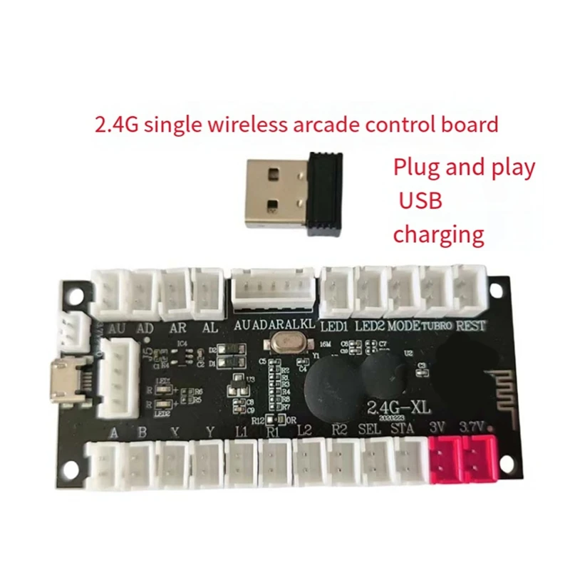 Codificador de Joystick inalámbrico de retardo cero de 2,4G, placa controladora de juego Arcade, Kit Diy, piezas compatibles con PC/PS3/Android inalámbrico