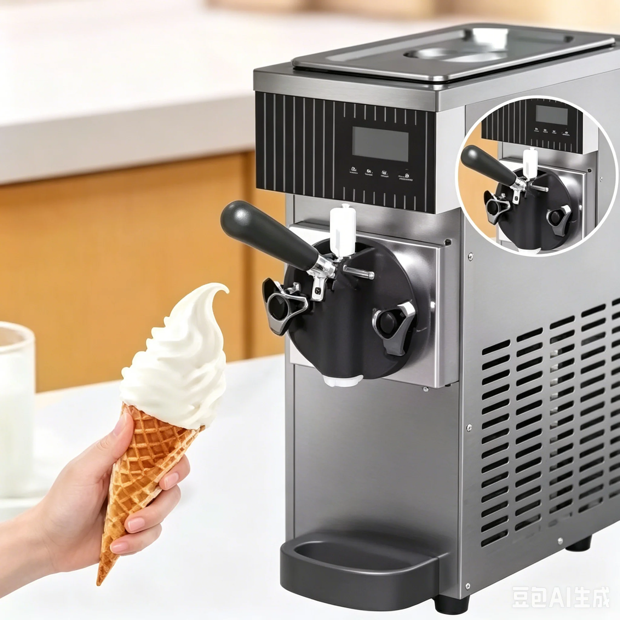 Ticari Tam Otomatik Yumuşak Do - Soft Serve Ice Cream Machine 3 Flavor incelemesi ve fiyatı
