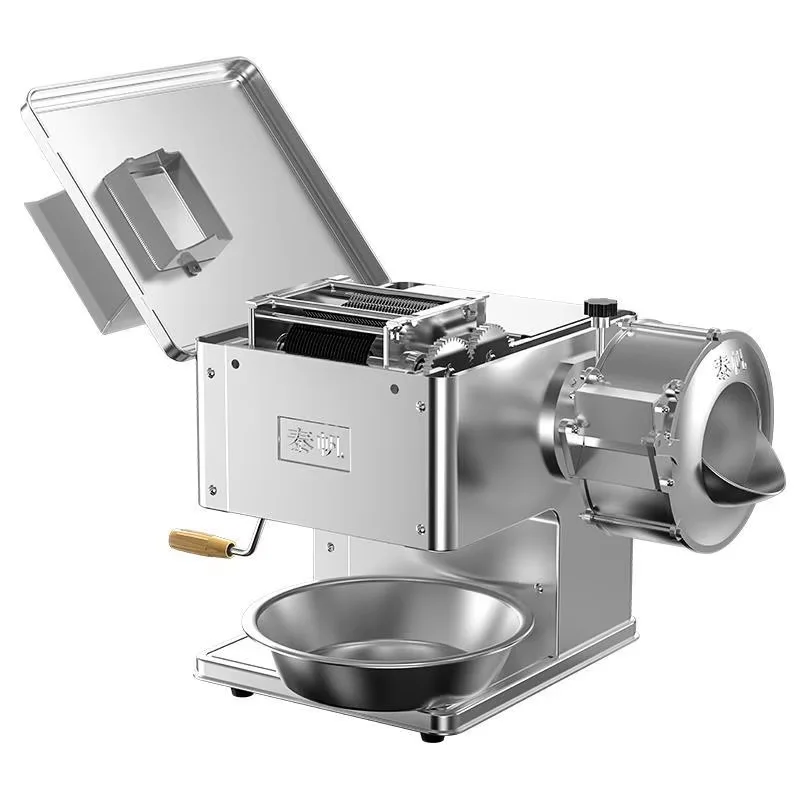 Electric meat cutter stainless steel Commercial Fresh Meat Slicer vegetable Deli food chopper grinder Processing machine 850W