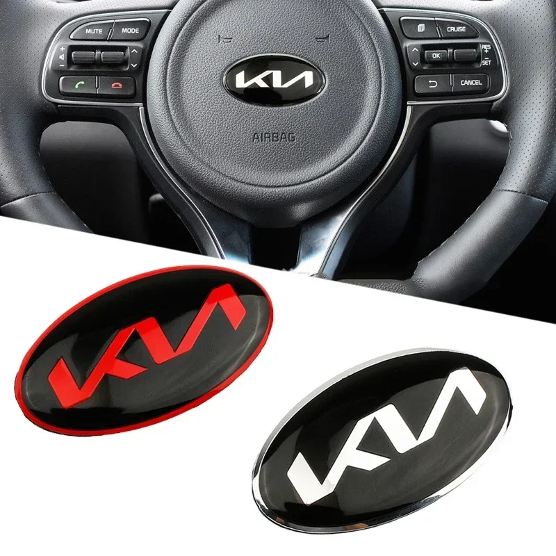 Car Steering Wheel Emblem Logo Cover Decals for KIA Picanto K2 K3 K5 K7 K9 Mohave Stinger Forte Sorento Sportage Soul Ceed Venga