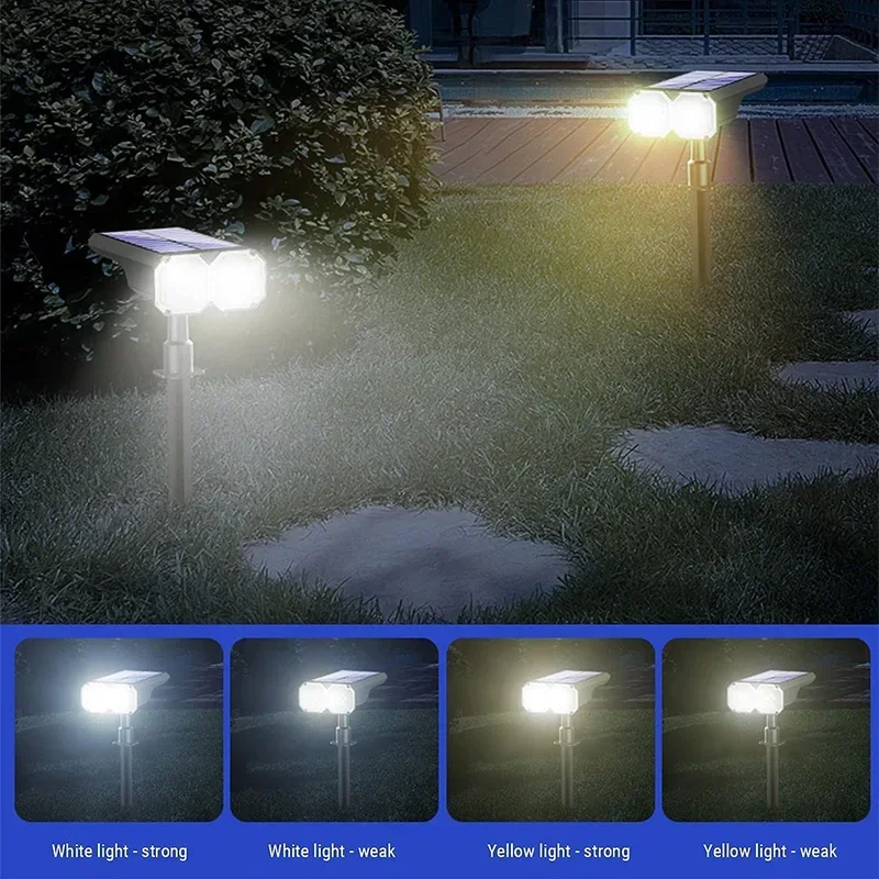 Imagem -05 - Impermeável Rgb Solar Spot Light Outdoor Paisagem Spotlight Mudando a Cor Multicolor Caminho Pátio Portão Cerca Usb 18 Led