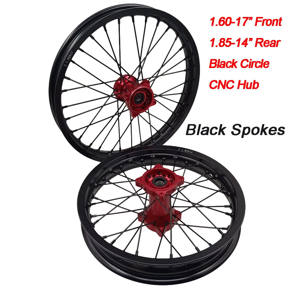 

1.60-17 inch 17" Front 1.85-14 inch 14" Rear Rims Aluminum Circle CNC Hub For KLX CRF Kayo BSE Dirt Pit Bike Motorcycle