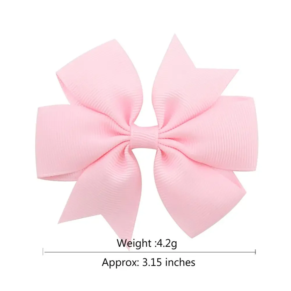 2pcs 3\'\' Solid Ribbon Bowknot Hair Clips for Baby Girls Handmade Bows Hairpin Barrettes Headwear Baby Hair Accessories wholesale