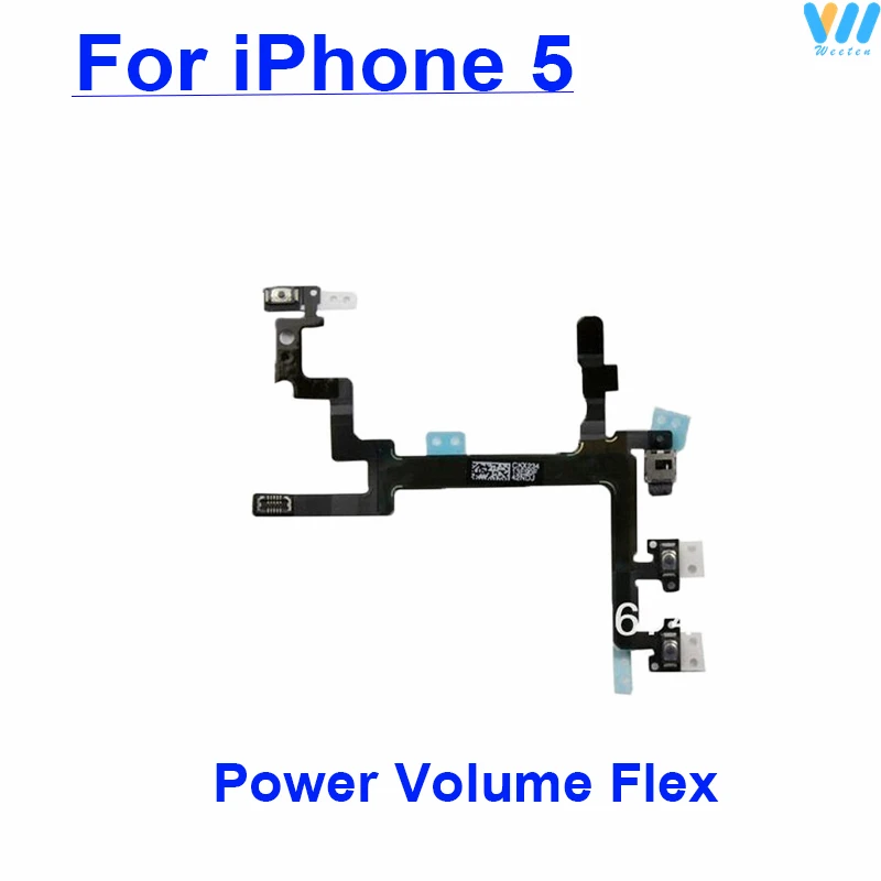 Genuine Power Volume Flex Cable For iPhone 4 4S 5 5C 5S 6 6S 6Plus 6SPlus ON OFF Power Volume Switch Side Key Flex Cable Parts