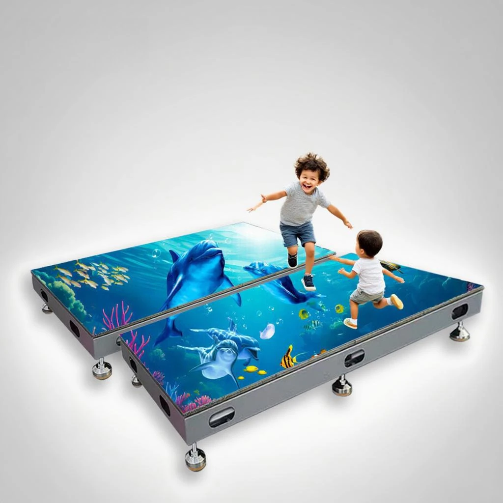 Smart Interactive Floor LED Display - Touch Control + APP | 1000x500mm LED Panel | for Science Center/Retail Store Advertising