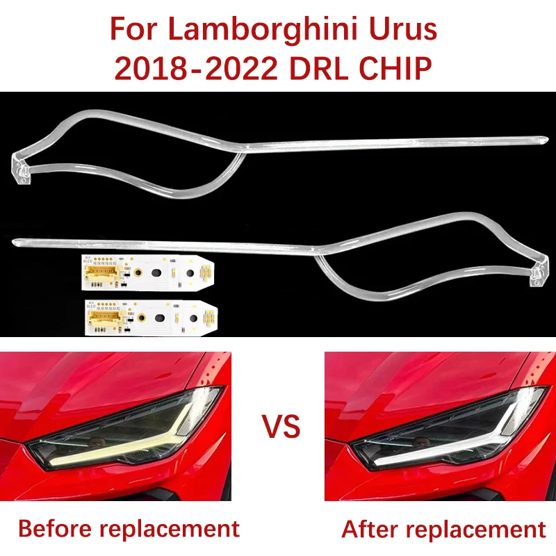 Suitable for Lamborghini URUS Lamp Tube 2018-2022 Car Headlight DRL CHIP Light Guide Strip Angel Eye White Light Ballast Module