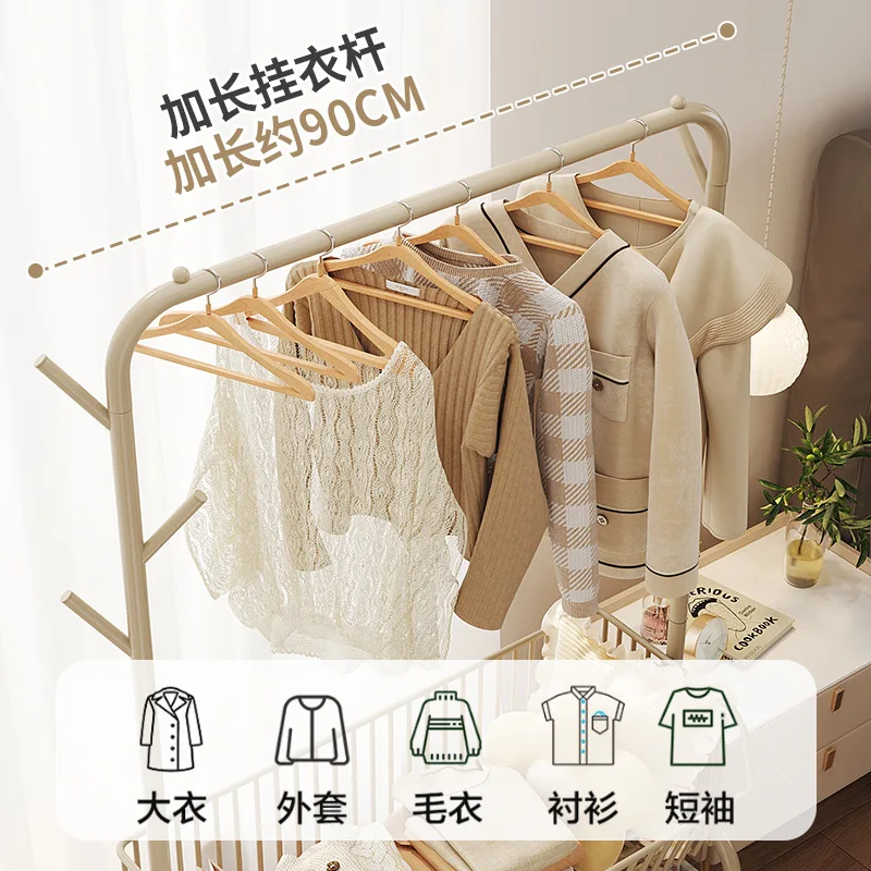 Movable Clothes Rack Floor Hanger Stand Storage Wardrobe Hat Stand Storage Box Bedroom Furniture perchero de pie Coat Rack