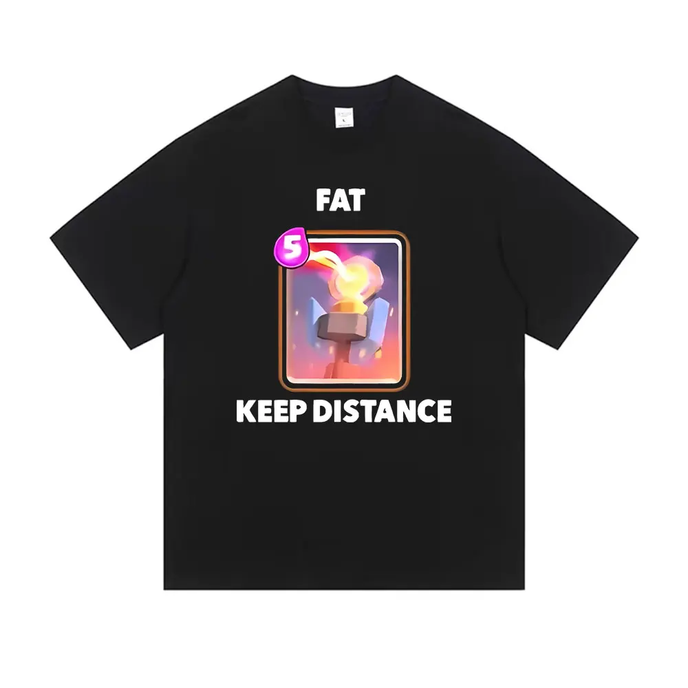 

Fat Keep Distance T-shirt Male Casual Cotton Oversized T Shirts Men I Love Miners Funny Meme Game Otaku Lover Fans Gift T-shirts