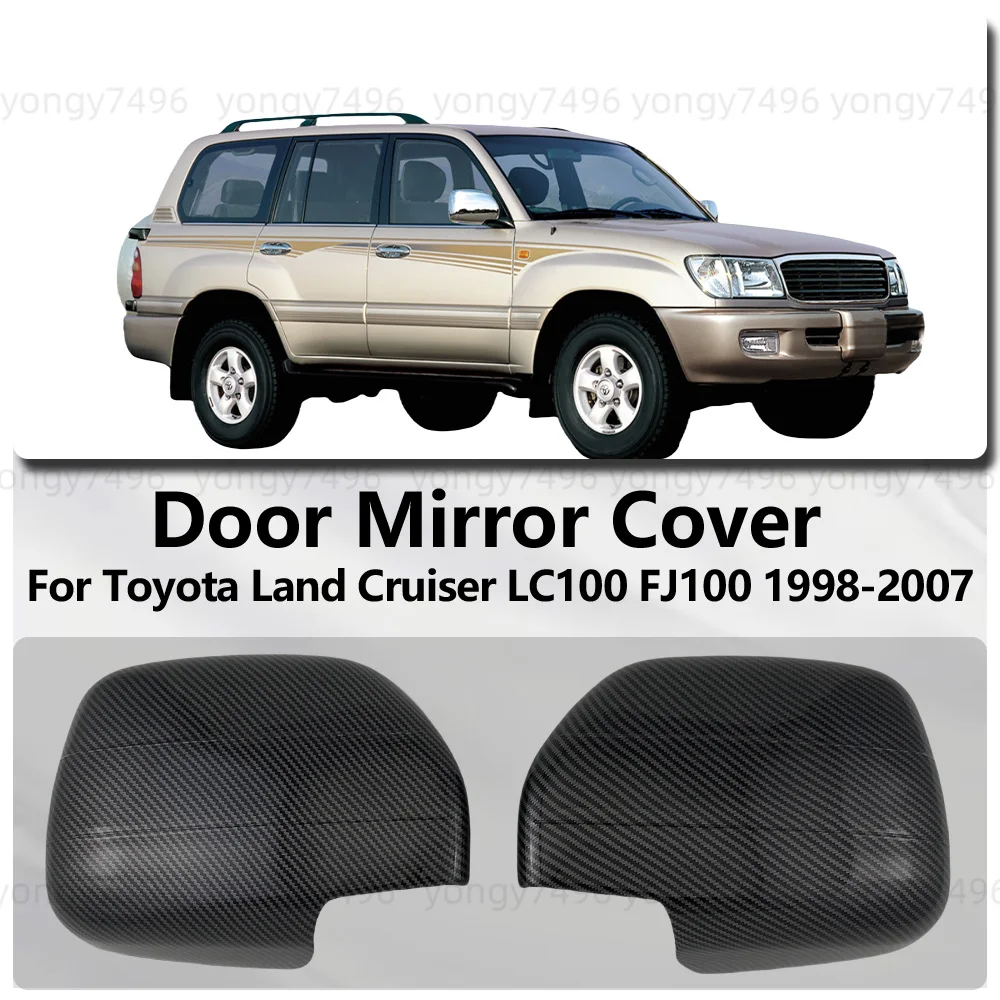 For Toyota Land Cruiser LC100 FJ100 1998 - 2007 Carbon Fiber Chrome Silver Bright Black Door Mirror Cover Trim Car Accessories