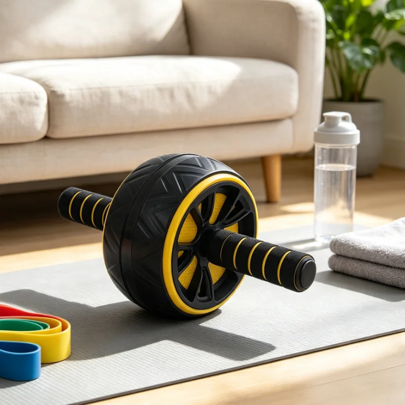 Ab Roller Wheel, Non-Slip Handle Core Strength Trainer for Home Gym, Abdominal Exercise Equipment for Men & Women