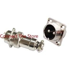 2PCS 4-pin Aviation Plug Connector 16M-4A/4H (4-core) GX16-4 Square Flange Socket Head