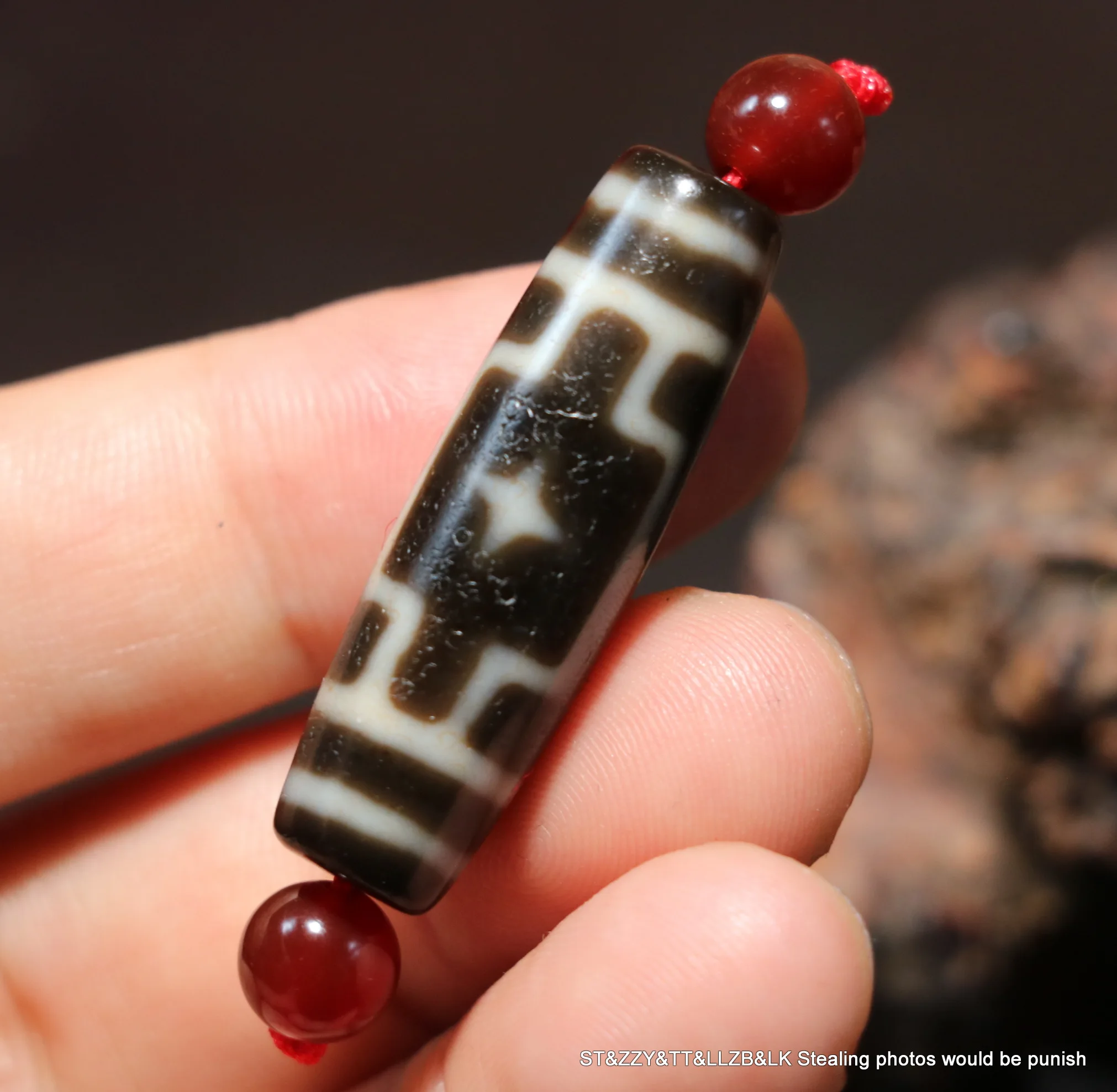 

An Ultra Energy Magic Power Tibetan Old Agate Oily Patina 2 Shinning Star dZi Bead Fit For Bracelet Amulet LKbrother Talisman 5A