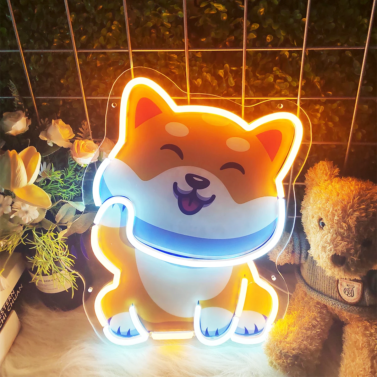 USB LED Neon Light for Puppy for Pet Store Business Sign Party & Bedroom Wall Display Glowing Neon Light for Home & Buildings