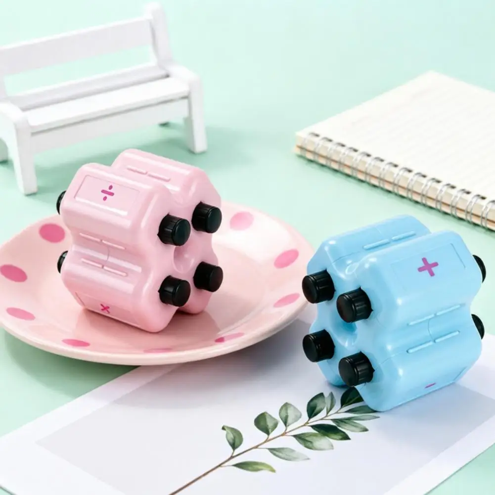 4 in 1 Math Roller Stamp Set Addition Subtraction Multiplication Division Practice Tool Randomized Digital Teaching Stamp for Ki view 2