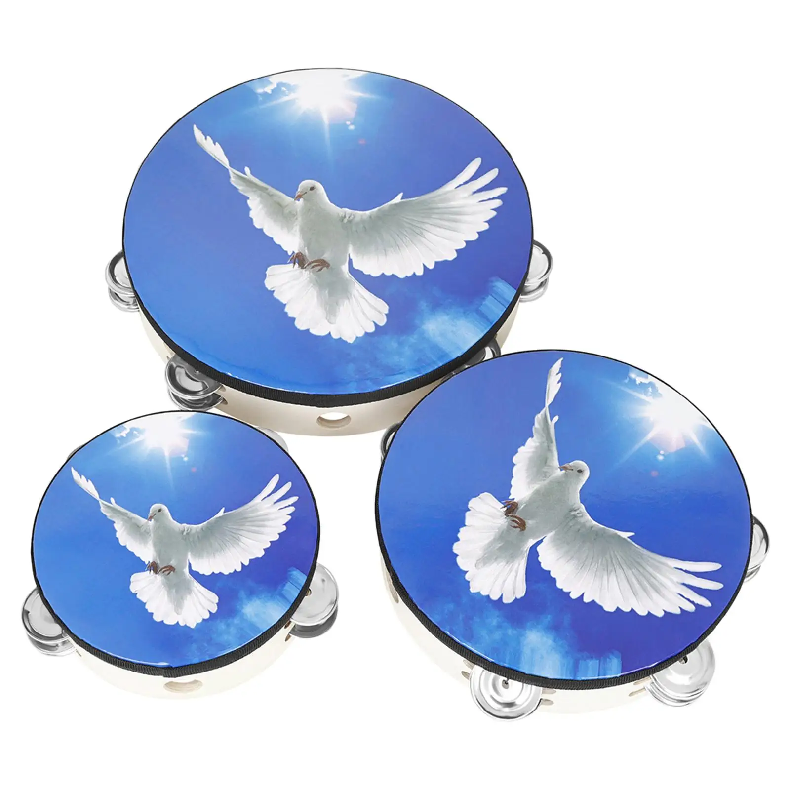 3Pcs Dove Tambourine 10