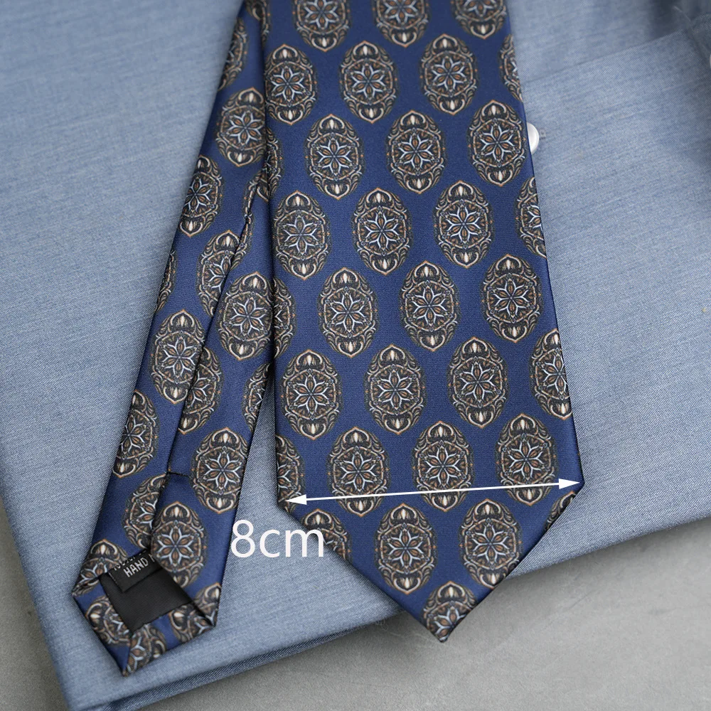 8 سنتيمتر سوبر لينة تقليد الحرير البوليستر ربطة العنق للرجال اجتماع الأعمال Gravatas الرجال الرسمي سليم موضة الطباعة التعادل