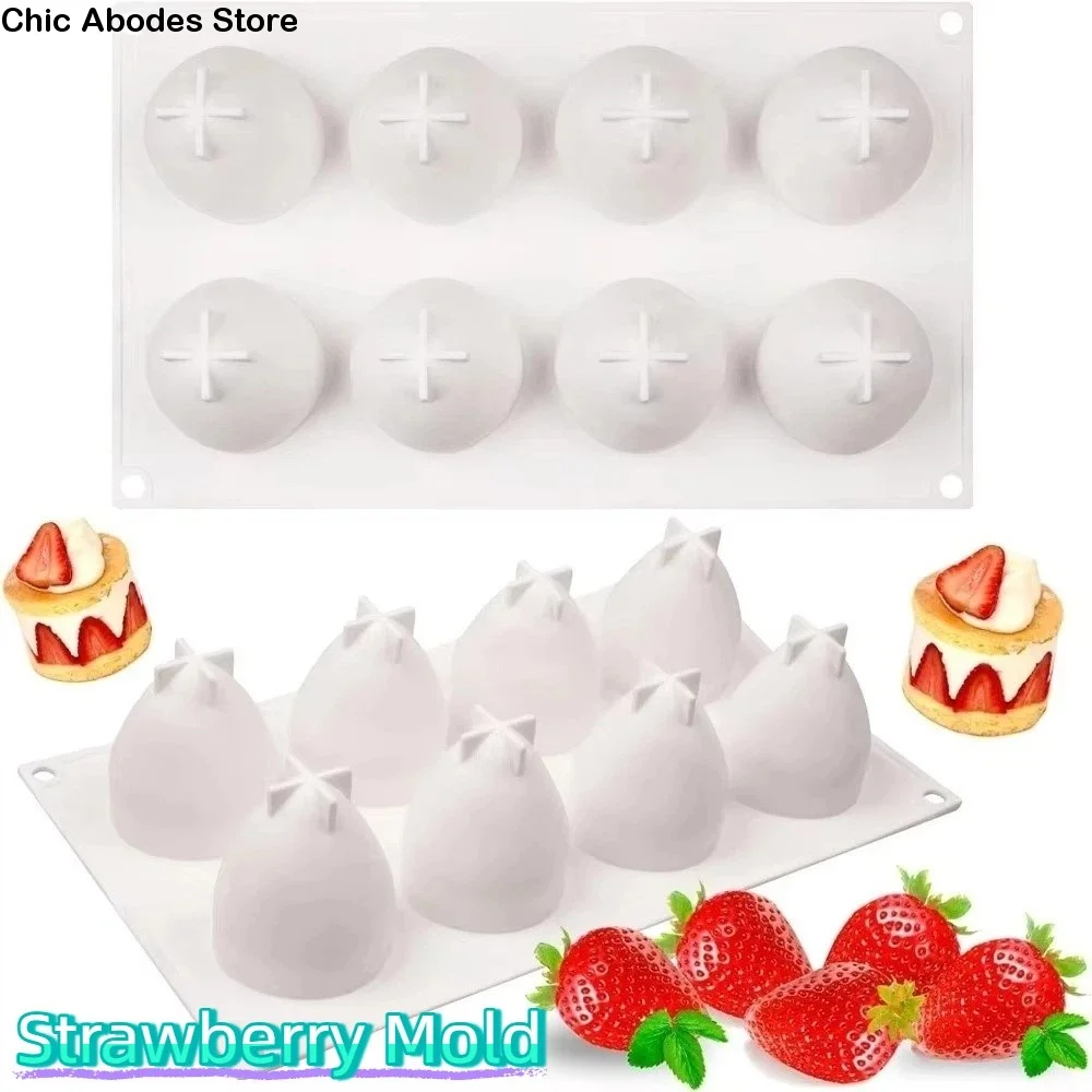 

Baking Molds 3D Strawberry Mold DIY Non-Stick Cake Mold Silicone Jelly Pudding Mold Bakery