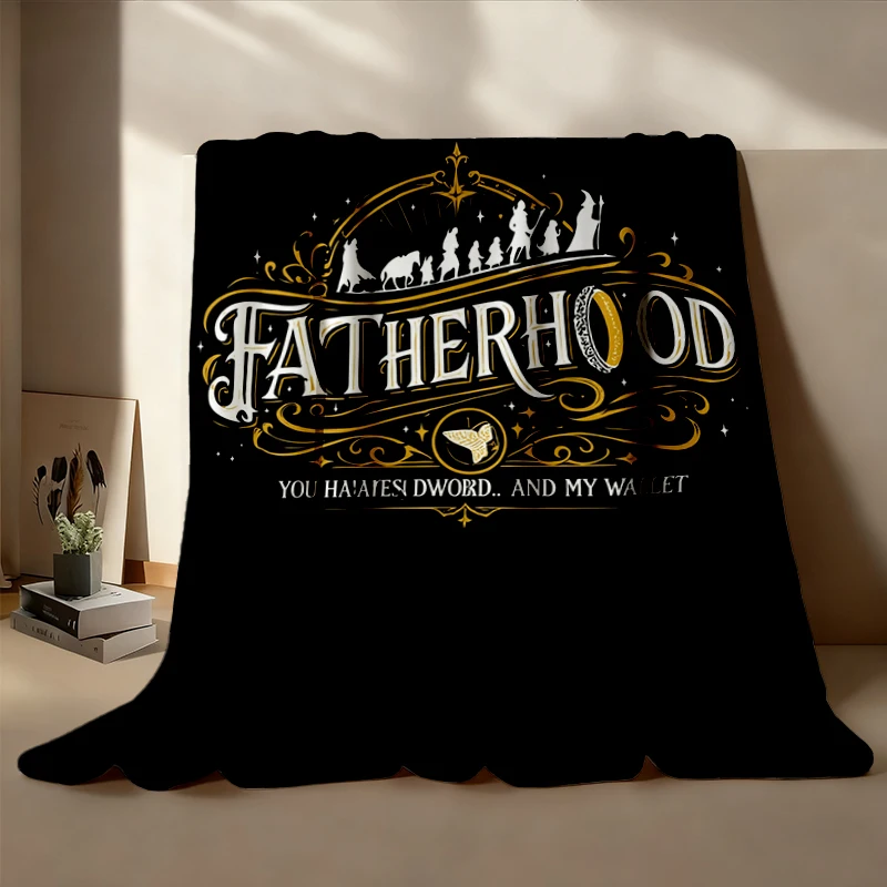 Fatherhood You Have My Sword Flannel Blanket, Gray Wizard Flannel Throw, Funny Cozy Blanket