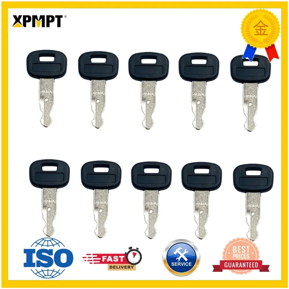 10PCS KEYS FITS For Kubota 459A Excavator Tractor Slide Loader Power Start Key Shell Cover Fob Case