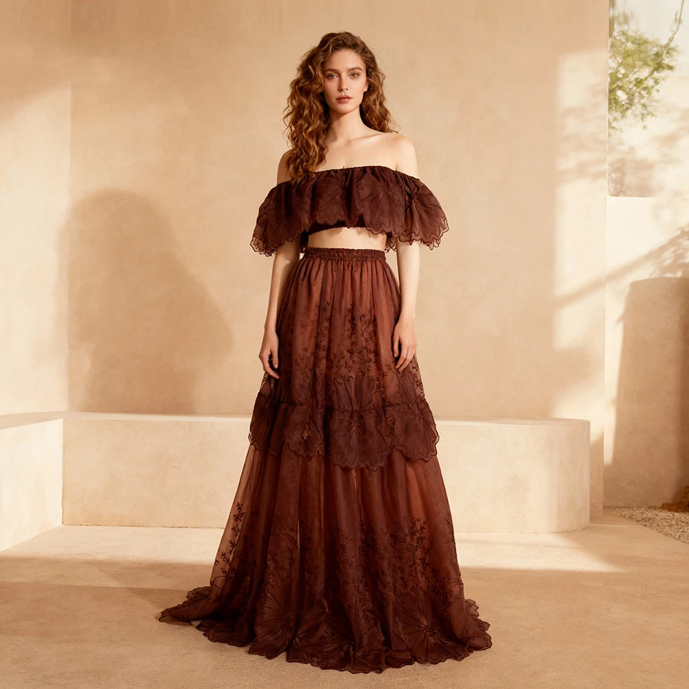 2 Piece Set Lace Boho Maternity Photoshoot Dresses Bohemian Long Dress for Photo Shoot Pregnancy Photoshoot Outfit YW240122