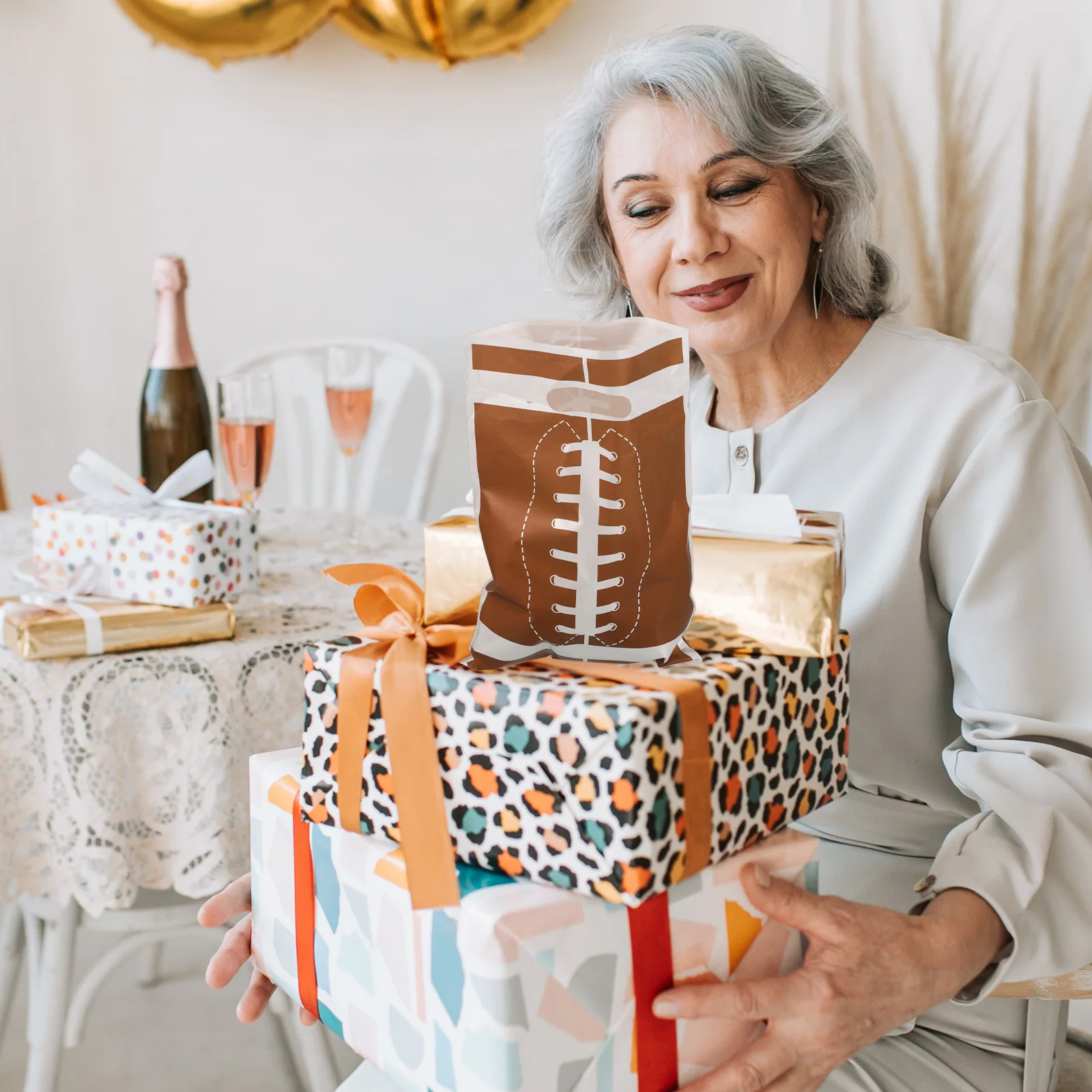 

50Pcs Soccer Football Rugby Party Favor Bags Birthday Celebration Treat Bags for Sports Fans Rugby Treat Bag Team Bag