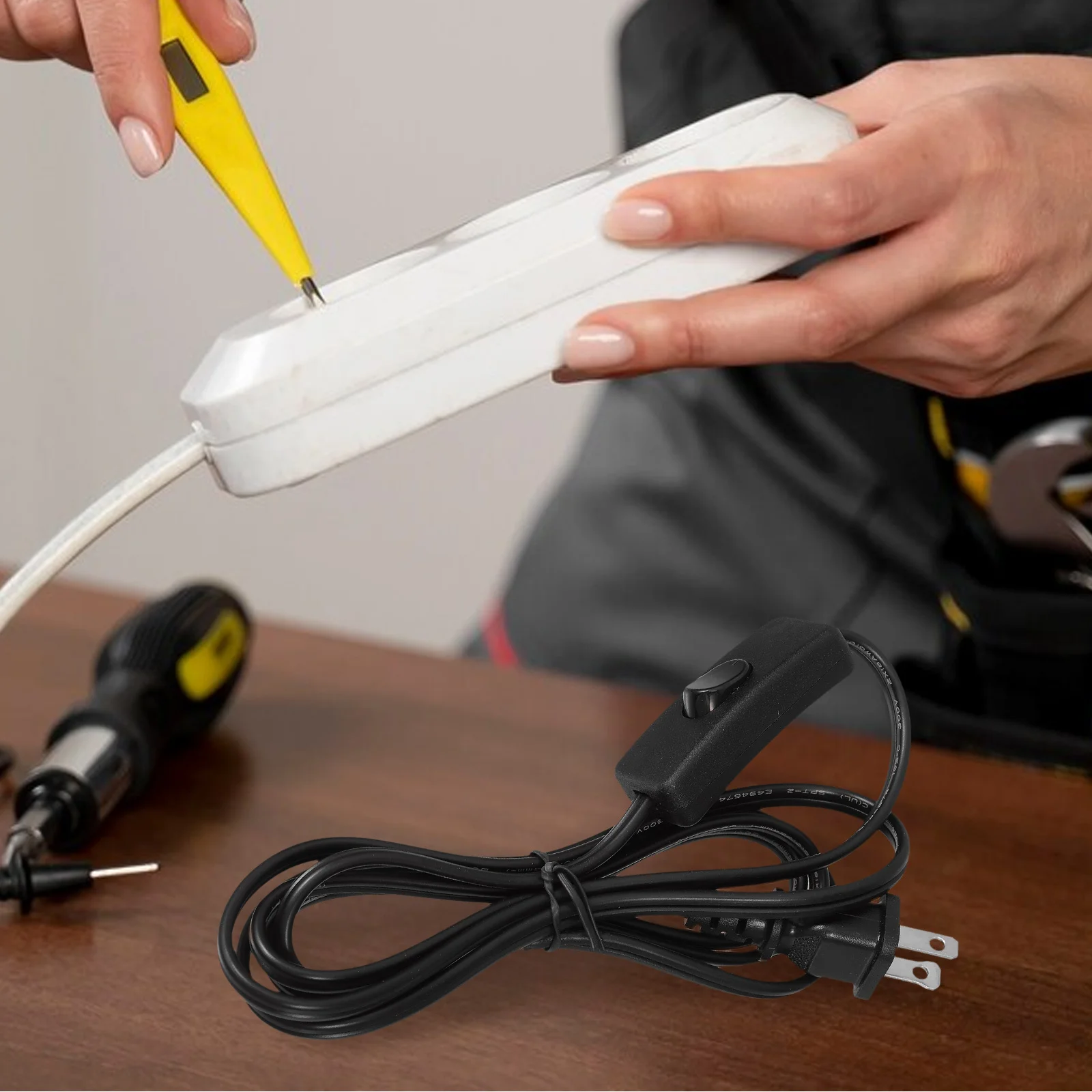 

Us Standard Power Supply Cord 8m Switch Flat Plug Adapter Extension Cord for Air Conditioner Lamp Indoor Outdoor