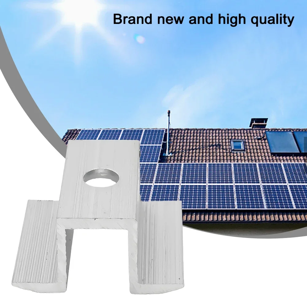 10PCS Solar Middle Clamp for Structural Integration of PV Panels on Rail Mounts Supporting 25mm to 50mm For Frame Heights