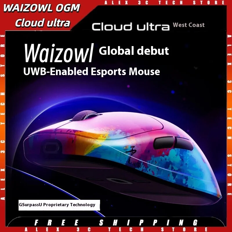 

Беспроводная мышь WAIZOWL OGM Cloud Ultra UWB PAW3950 2,4G 8 кГц 750ips 30000 точек на дюйм эргономичная легкая игровая мышь для Windows Mac
