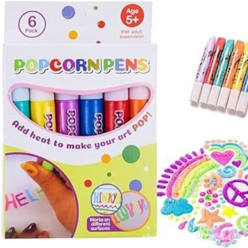 Popcorn Pen 3D Cotton Pen Children DIY Album Bubble Pen Creative Personality Graffiti Paint Painting Novelty School Supplies