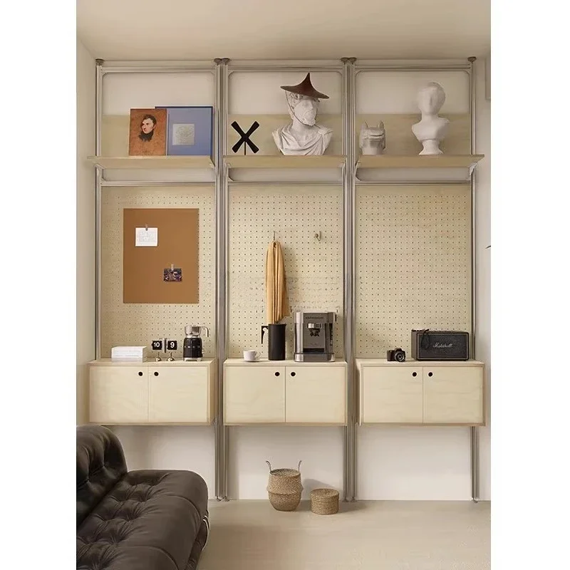 Modern simple hole board display rack rack aluminum profile partition side cabinet storage locker