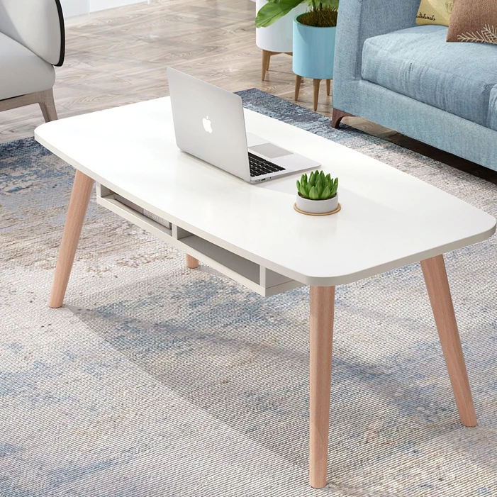 

Simple coffee table, small apartment, living room, bedroom, creative oval household wooden table, bay window