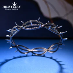 HIMSTORY Two-Dimensional Men's Thorn Elf King Hair Jewelry Retro Large Rround Hair Crown Headband