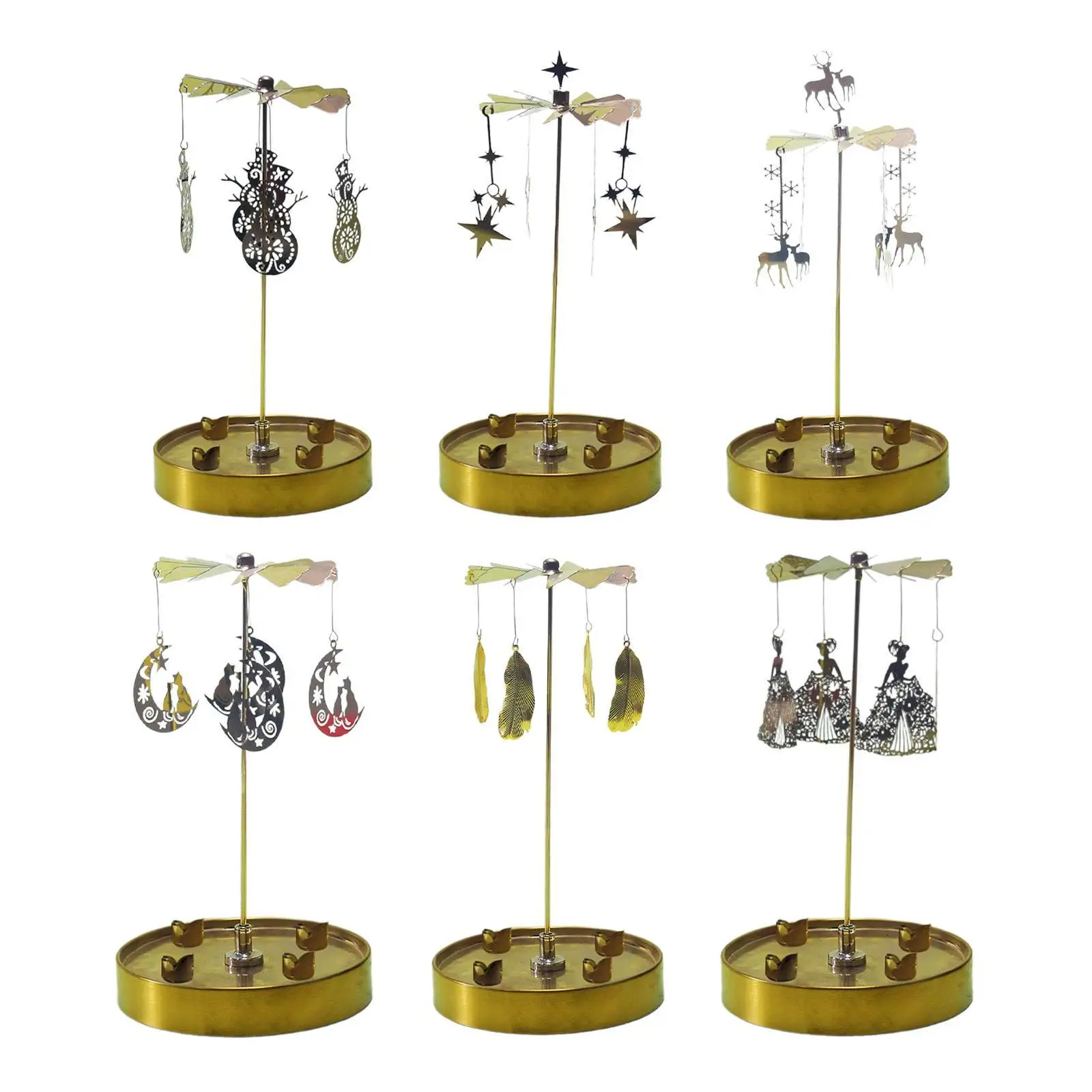 Spinning Candle Holder Party Decor Table Centerpiece Rotating Candle Holder for Christmas Wedding Living Room Friends Gathering
