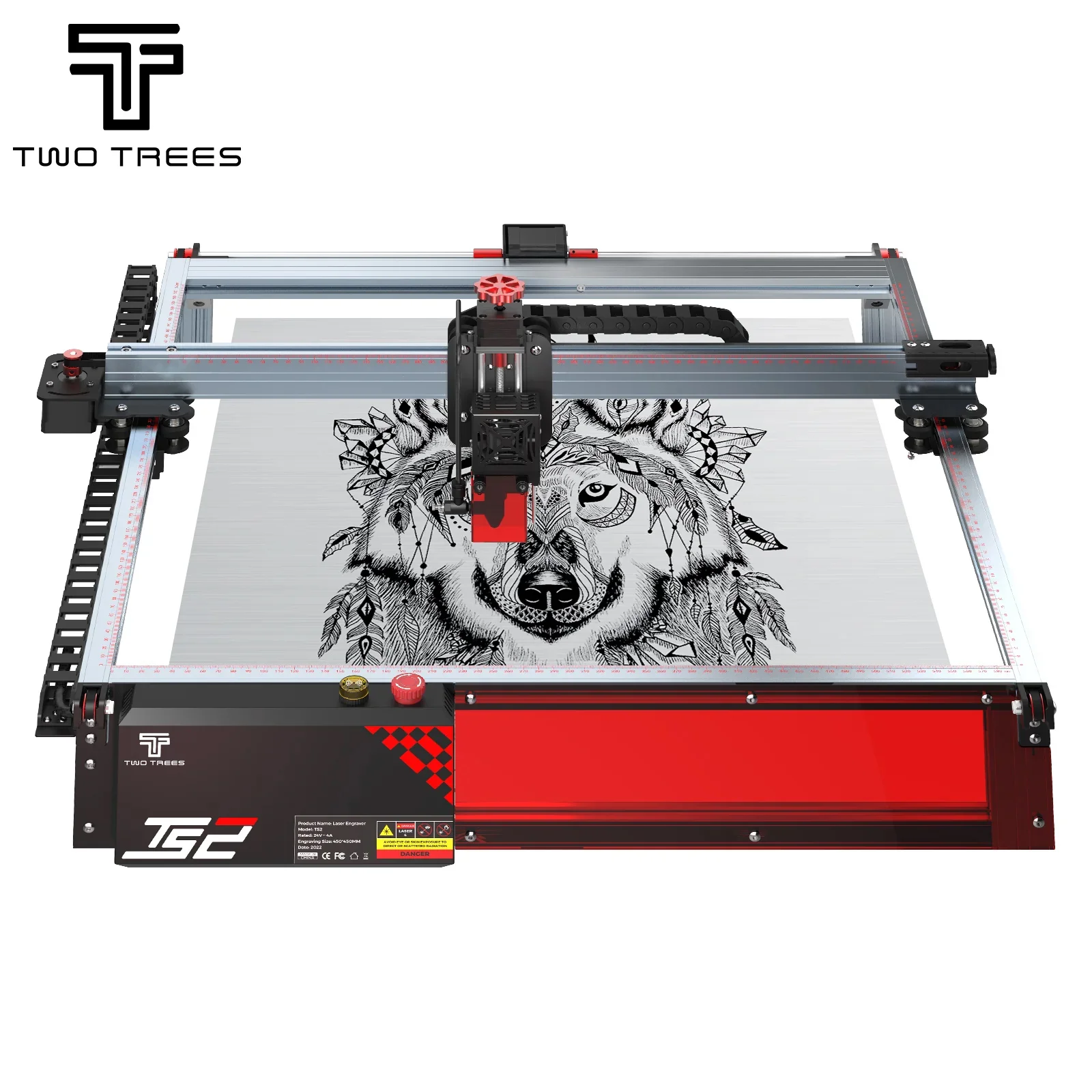 

TwoTrees TS2 Laser Engraver Wifi Offline Control Laser Printer Cutting Tools For Acrylic MDF Wood Metal Engraving Size 450x450mm