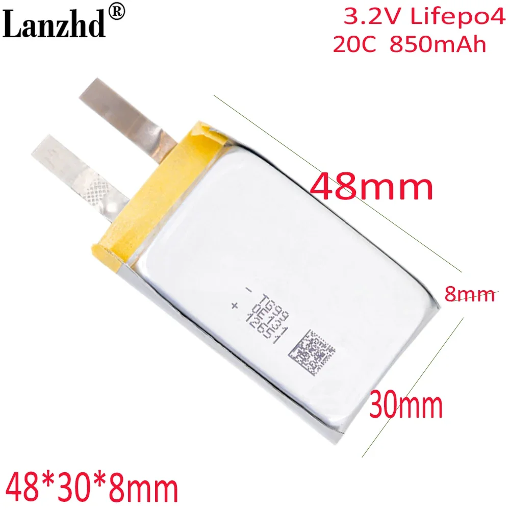 

Lifepo4 Lithium iron phosphate battery 3.2V 850mAh 20C turbojet cell high power 803048