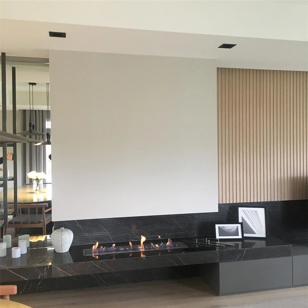 tuya wifi bio kamin  electric rectangular stainless steel bioethanol fireplace bio ethanol home burner stove