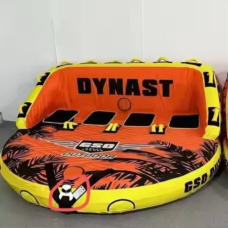 Inflatable Towable Tube 4 Seater Preson Tow Point Nylon Cover Eva Foam Pad Speed Valve Boat Tube and Towable Water Ski