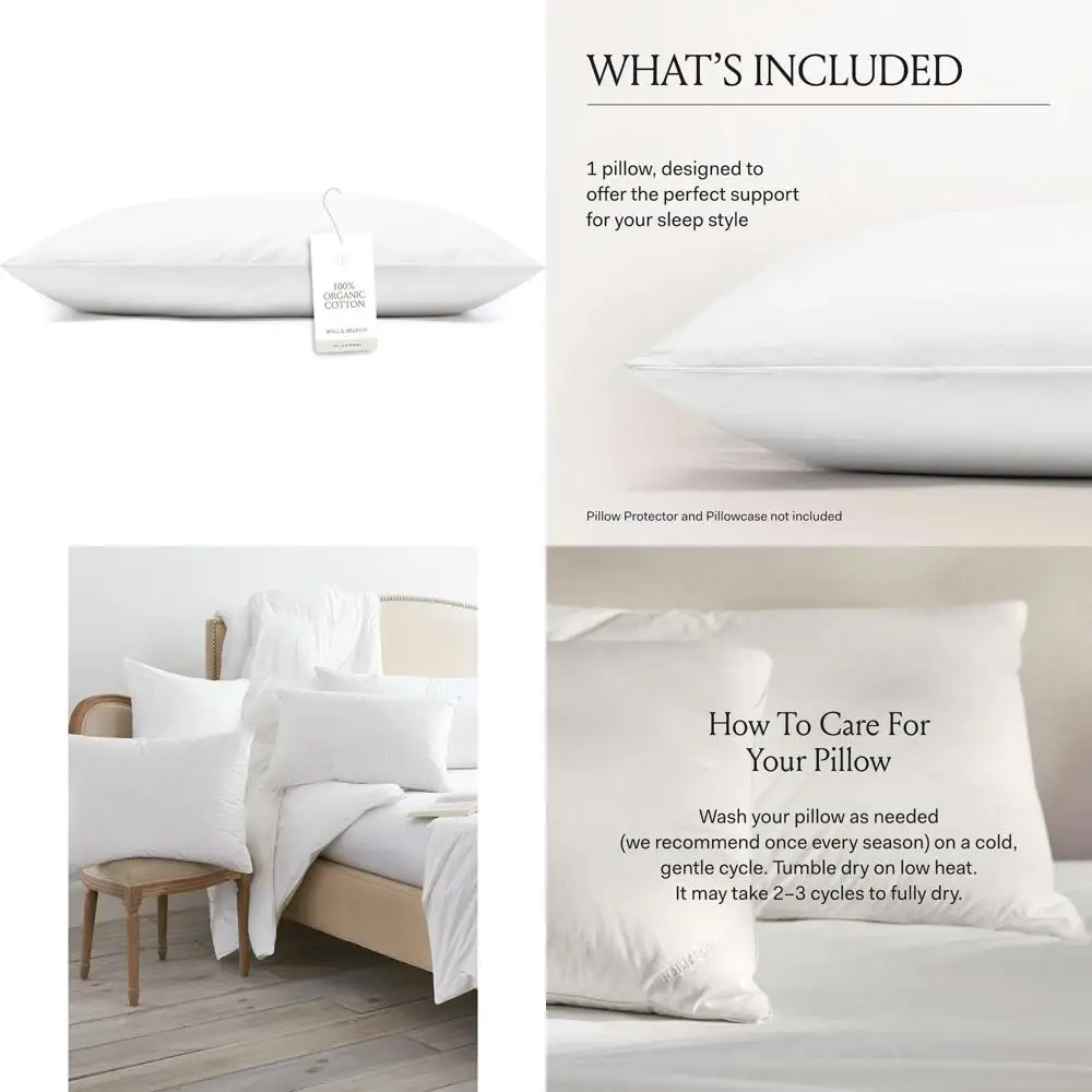 

Охлаждающая гипоаллергенная подушка среднего стандарта Boll & Branch с альтернативным наполнением Luxury Down Primaloft