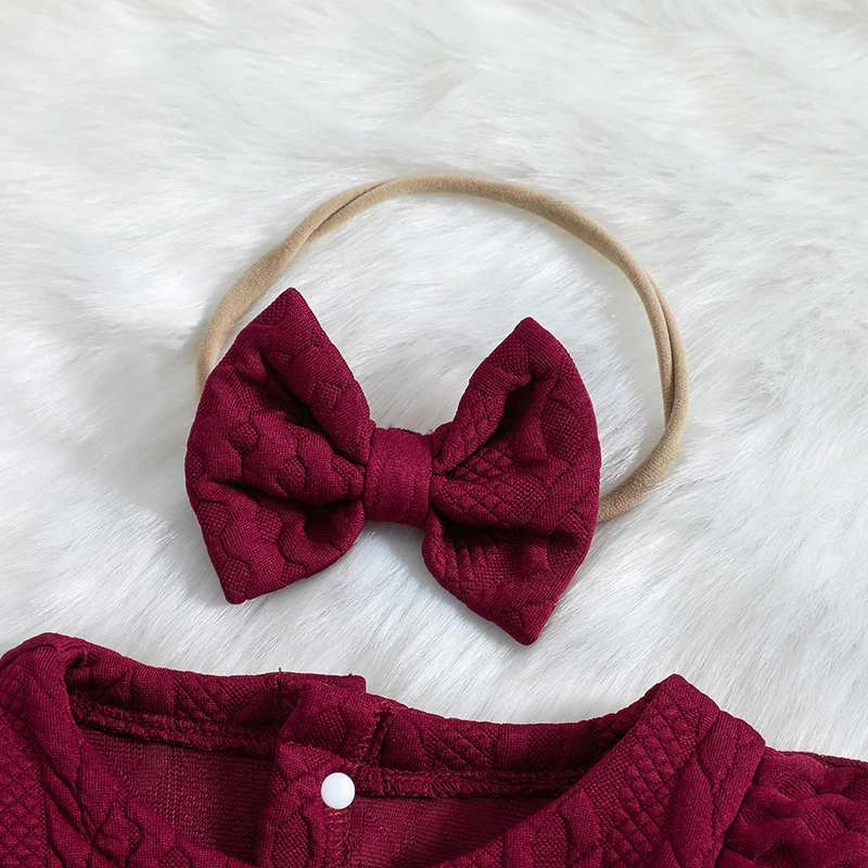 Baby Girl Knit Dress Long Sleeves Sweater Dress Toddler Fall Winter Outfits with Bowtie 6M-4Y Kids Girl Autumn Clothes